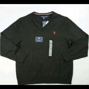 US Polo Assn Black V-neck Performance Sweater